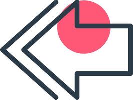 Previous Line with small circle background vector