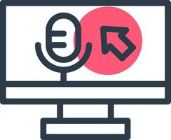 Voice commands Line with small circle background vector