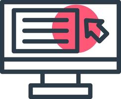 Screen reader Line with small circle background vector
