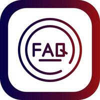 FAQ Line Gradient Round Corner vector