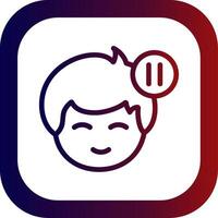Pause symbol Line Gradient Round Corner vector