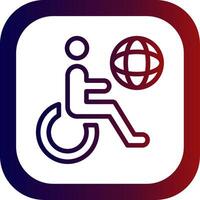 Accessibility Line Gradient Round Corner vector