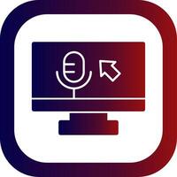 Voice commands Glyph Gradient Round Corner vector