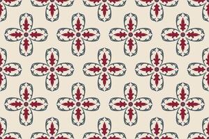 Seamless damask pattern with red and grey floral motifs on a cream background. Ideal for textiles, wallpapers, digital design and fashion accessories. vector