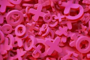 Pink background consisting of game keys joystick. 3d rendering photo