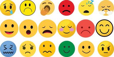 face emotion icons set collection vector