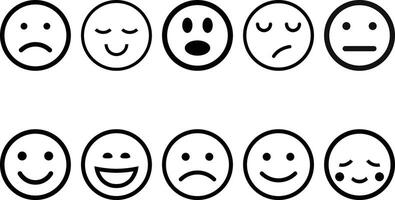 face emotion icons set collection design vector