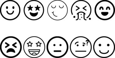 face emotion icons set collection designs vector