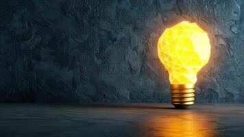 ein einzigartig Lampe Design mit ein polygonal Gittergewebe Das emittiert ein fesselnd glühen, verkörpern Innovation und futuristisch Schwingungen. video