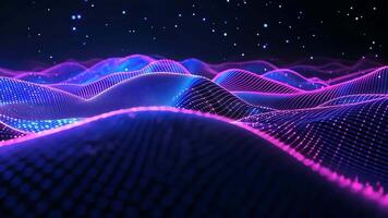A vivid, glowing digital scribble dances on a dark backdrop, creating a mesmerizing landing page concept in 3D. video