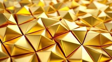Explore a stunning golden triangular background in this captivating 3D landing page design. Innovation meets elegance. video