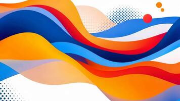 Vibrant abstract waves flow in this modern flat illustration, enriched with playful textures for a lively visual appeal. video