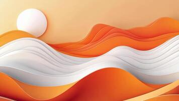 A vibrant abstract wave background in orange tones, featuring modern flat illustrations with playful textures and a cartoon style. video