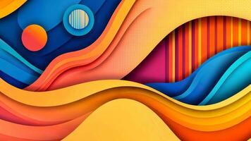 Experience a vibrant motion with this abstract vector design, showcasing dynamic sound waves in a colorful cartoon style. video