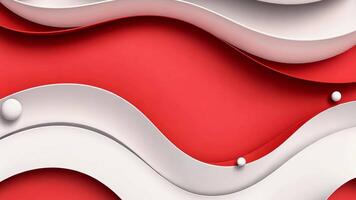 Explore a vibrant red and white abstract scene, crafted with modern textures and a playful cartoon style for a fresh look. video
