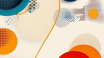 A sleek, modern abstract background featuring basic geometric elements in a vibrant, cartoonish style. video