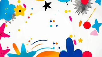 A vibrant abstract backdrop featuring unique handdrawn textures in a playful cartoon style and modern Memphis flair. video