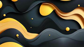 Embrace elegance with abstract black and gold shapes, a modern luxury background enhancing any design project. video