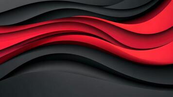 Abstract black and red curved banner design adds a modern touch with cartoonstyle textures for a unique visual appeal. video