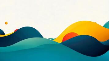 Explore a vibrant circular abstract design featuring modern flat illustrations and playful textures in a cartoon style. video