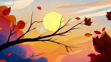 A whimsical dawn scene featuring morning dew on a delicate cobweb, glistening in the soft rays of the sun. video