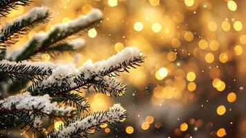 Golden bokeh lights create a festive background, radiating celebration, Ai Generated. video