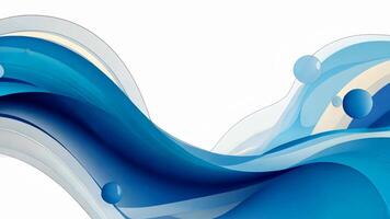 Abstract blue wave lines create an elegant frame, adding a touch of modern charm to any white background design. video
