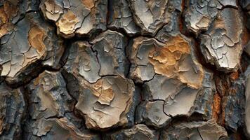 Mesmerizing close-up of textured tree bark, showcasing its rugged beauty, Ai Generated. video