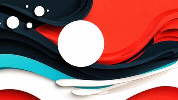 Vibrant abstract red backdrop featuring a striking black duotone wave effect. A modern cartoonstyle illustration with unique textures. video