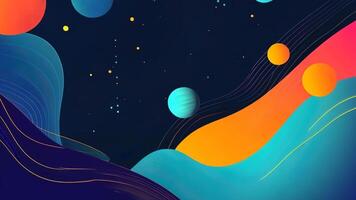 Explore a vibrant cartoonstyle background featuring abstract technology, particles, and sleek lines for visual appeal. video
