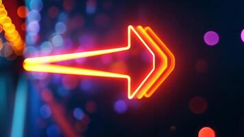 Striking 3D render of an abstract neon arrow pointing right, Ai Generated. video