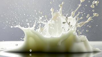 Capture the freshness with a splash of milk against a transparent clipping path. Ai Generated. video