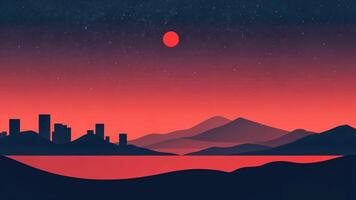 Discover a vibrant cyber space in modern flat style, showcasing red vectors and playful textures for a unique visual experience. video