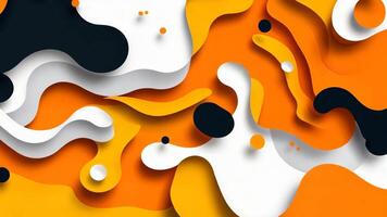 Colorful abstract shapes dance on a white and orange backdrop, creating a modern and playful cartoonstyle illustration. video