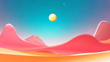 Explore a modern, minimalist landscape in vibrant colors. This abstract vector art showcases textures in a playful cartoon style. video