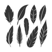 Unique Feather Silhouette Set for Patterns, Logos, and Decor vector