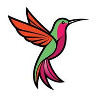 Bold and Colorful Hummingbird in Flight for Creative Projects vector