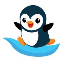 Penguin Sliding on Ice vector