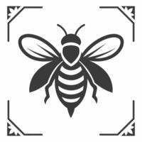 Minimal Bee Illustration Streamlined Shape with Large Simple Wings vector