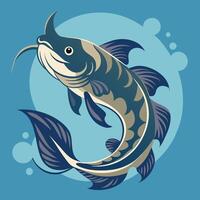 catfish silhouette illustration wildlife large jumping vector