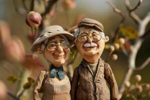 A Joyful Couple Standing Together, Smiling and Celebrating Their Love photo