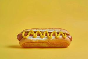 Hotdog with Mustard Condiment photo