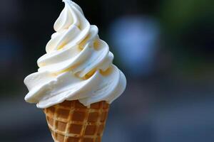 Delicious Ice Cream Cone with a Sweet and Creamy Flavor, Perfect for a Refreshing Summer Treat photo