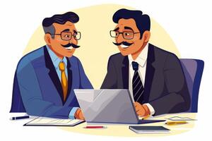 Indian Businessmen Collaborating and Working Together on a Project photo