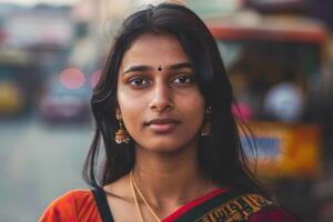 Professional Indian Woman in Customer Support Role at Desk photo