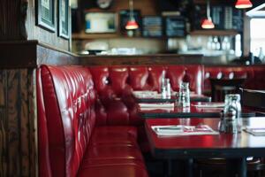Inviting Dining Area with a Cozy Booth Design, Showcasing Modern and Elegant Restaurant Interior Features photo
