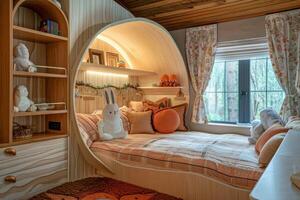 Cozy Kids Room Featuring a Cute Bunny Style Bed and Playful Decor for a Fun and Whimsical Space photo