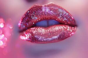 Radiant Lips with Shimmering Glitter photo