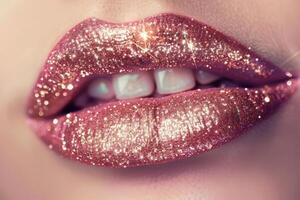 Glittering Lips for a Glamorous Look photo