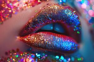 Radiant Lips with Shimmering Glitter photo